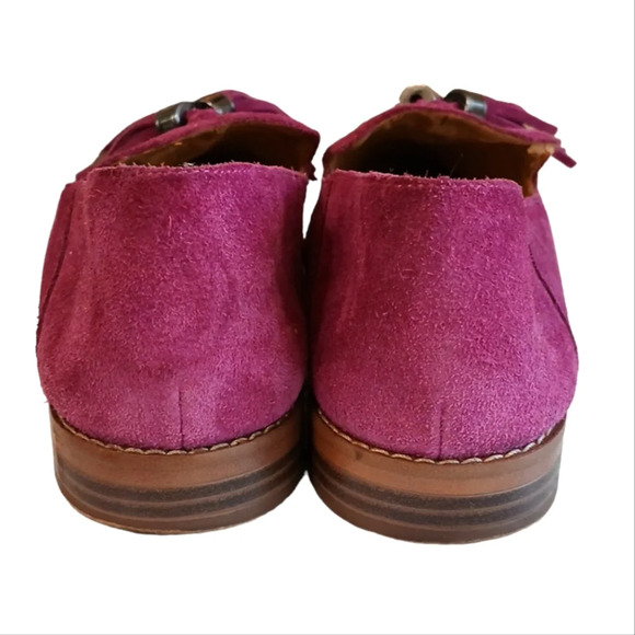 Franco Sarto Jolie Magenta Loafers Slip On Suede Tassled Flats size 8 - Picture 7 of 10